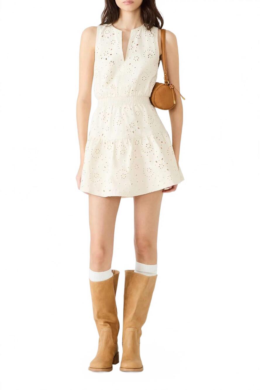 NEW STEVE MADDEN priscilia eyelet dress in cream